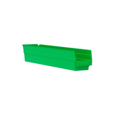 Akro-Mils Shelf Storage Bin, Plastic, Green, 12 PK 30124GREEN